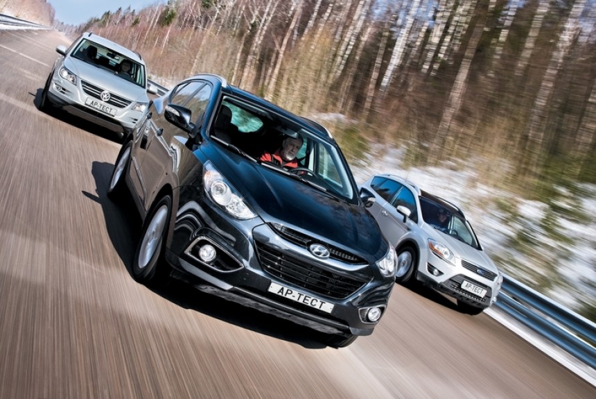 Hyundai ix35 против кроссоверов Volkswagen Tiguan и Ford Kuga: кто кого?