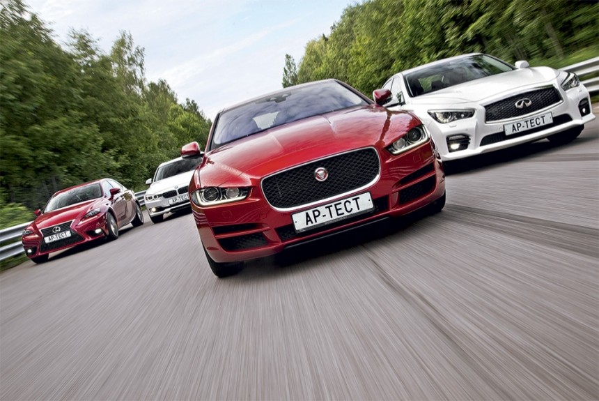 Что лучше — Jaguar XE, BMW 328i, Infiniti Q50 или Lexus IS 250?