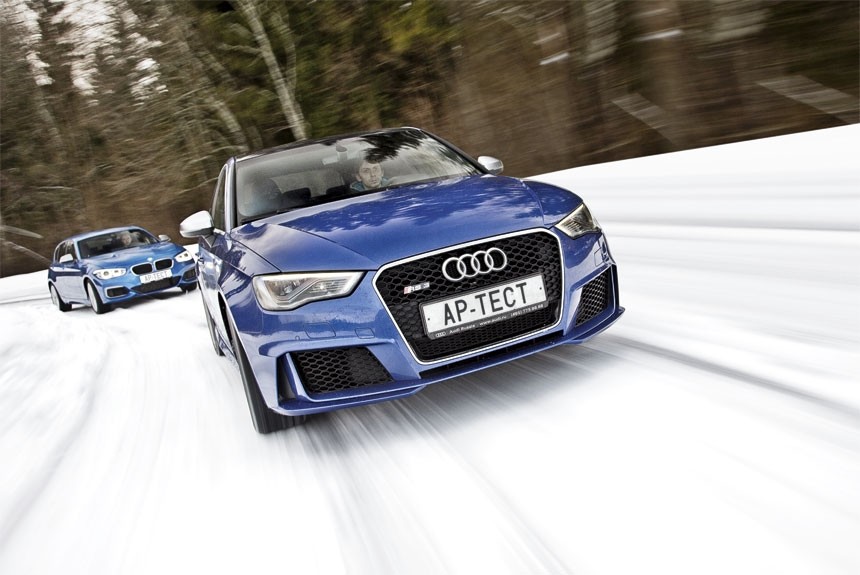 Эффект боке: Audi RS 3 Sportback против BMW M135i xDrive (+ видеобонус)