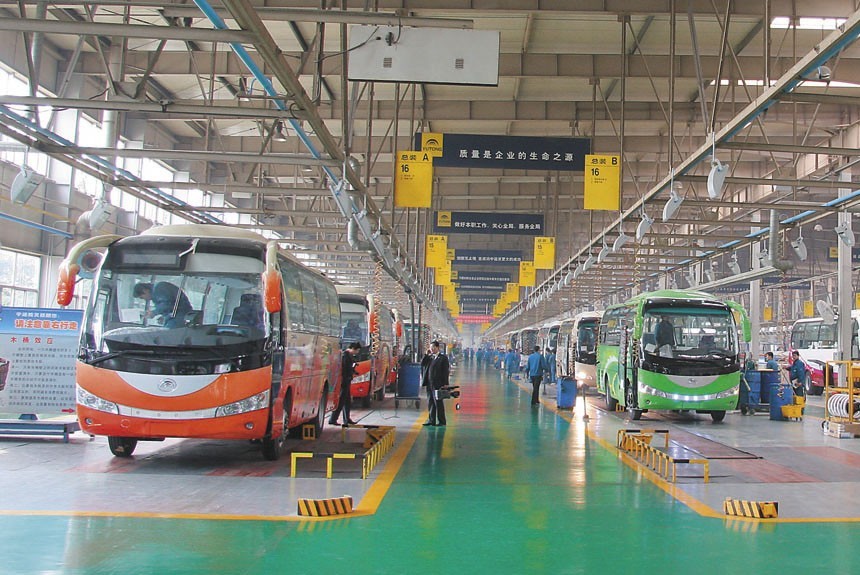 Репортаж с завода автобусов Yutong, который расположен в Чженчжоу