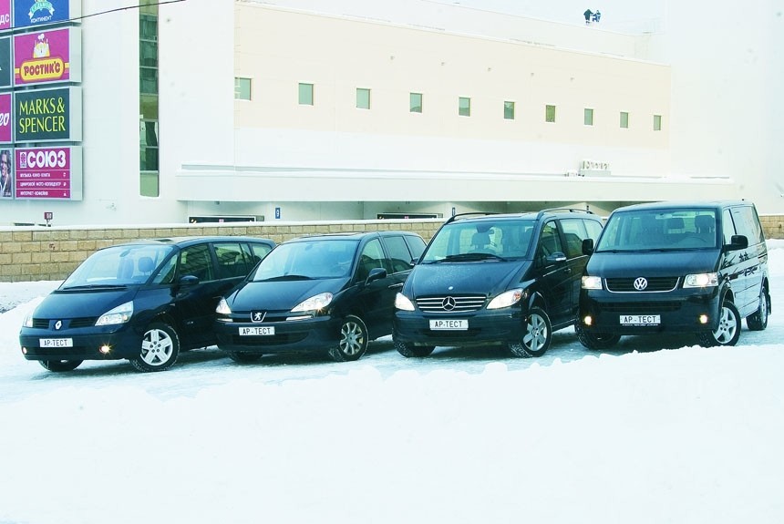 Мини или мульти? Сравнение Mercedes-Benz Viano, Peugeot 807, Renault Grand Espace и Volkswagen Multivan