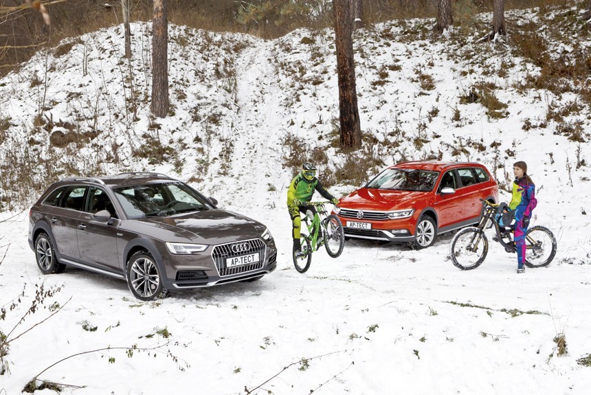 Подключаемые: Audi A4 allroad без Торсена против универсала Volkswagen Passat Alltrack