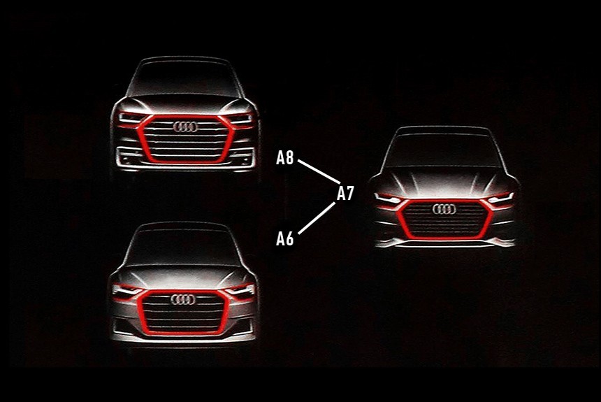 Модели Audi A6, A7 и A8 следующих поколений показали лицо