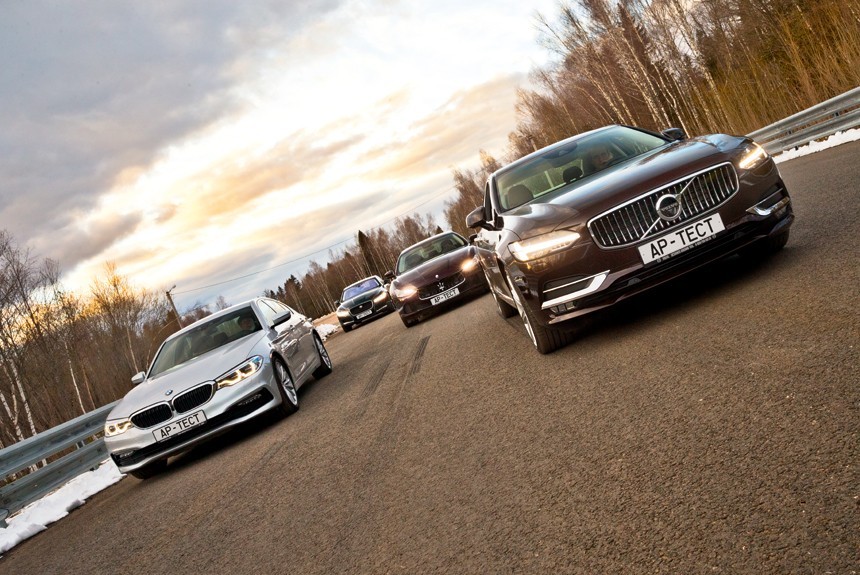 Тест четырех дизельных седанов: «пятерка» BMW, Volvo S90, Jaguar XF или Maserati Ghibli?