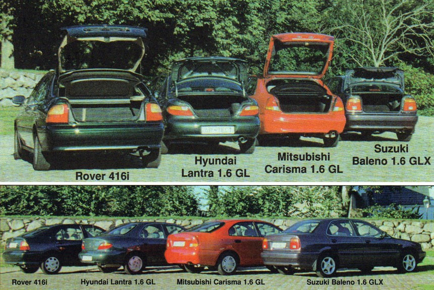 Гольф-классовый квартет: Rover 416i, Hyundai Lantra, Mitsubishi Carisma и Suzuki Baleno
