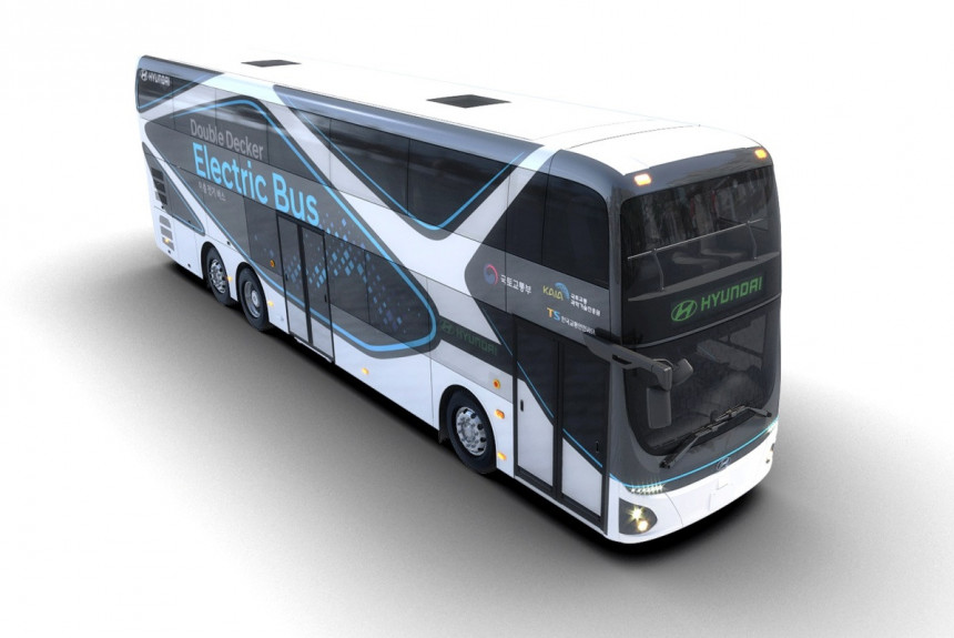 Представлен двухэтажный междугородний электробус Hyundai