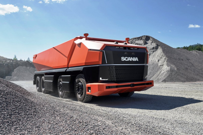 Шведские автономные гонки: Scania представила беспилотный самосвал без кабины