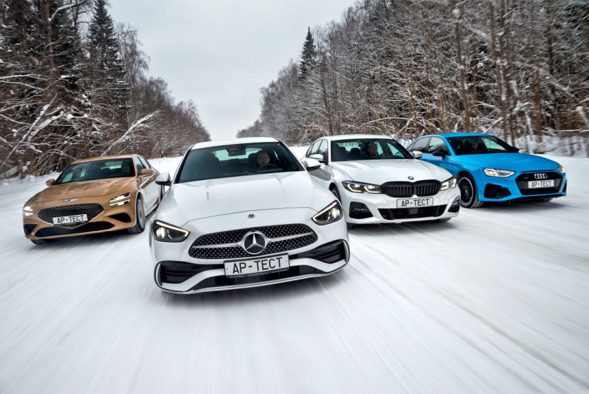 Расстояние престижа: что дистанцирует новый Mercedes-Benz C 200, BMW 320i и Audi A4 от Дженезиса G70?