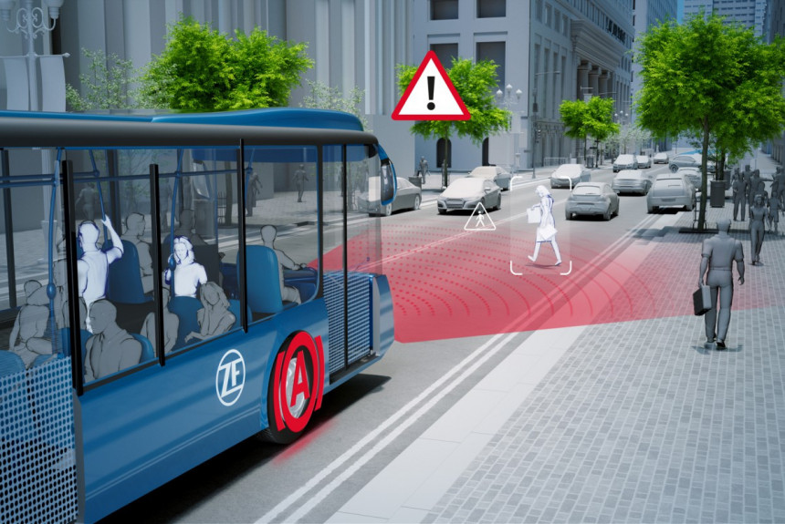 ZF представила систему экстренного автоторможения для городских автобусов