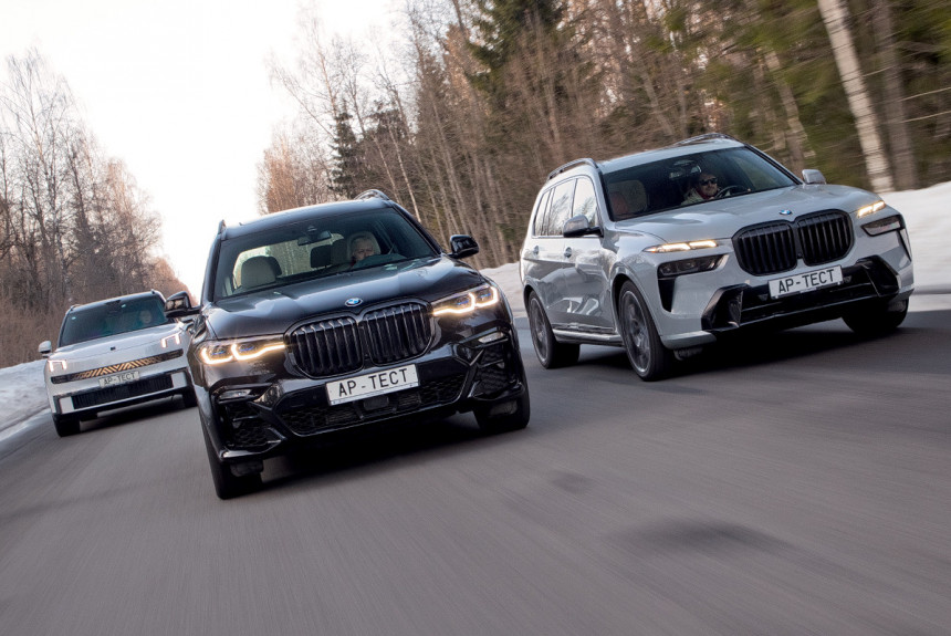 Повесть NOS. Два BMW X7 (новый калининградский и рестайлинговый из Америки) против гибрида Lynk & Co 900