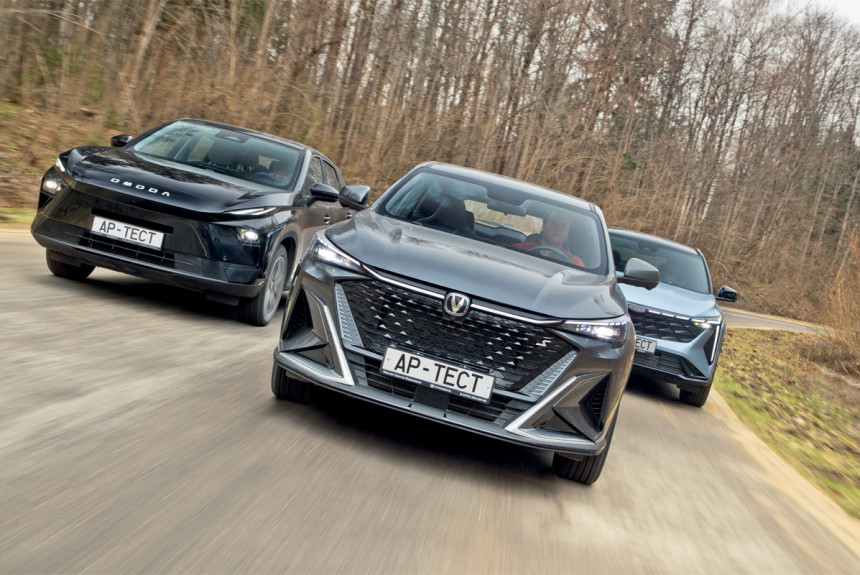 Молодые акулы: тест кроссоверов Changan CS35 Max, Geely Cityray и Omoda C5