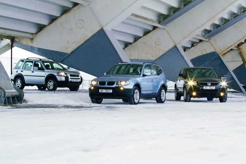 Компактный BMW X3 против внедорожников Land Rover Freelander и Volkswagen Touareg