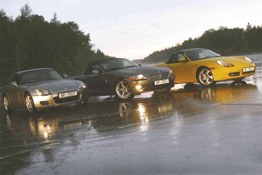 Лучшее из архива Авторевю. Икс, Игрек и Z: родстеры BMW Z4, Honda S2000 и Porsсhe Boxster S