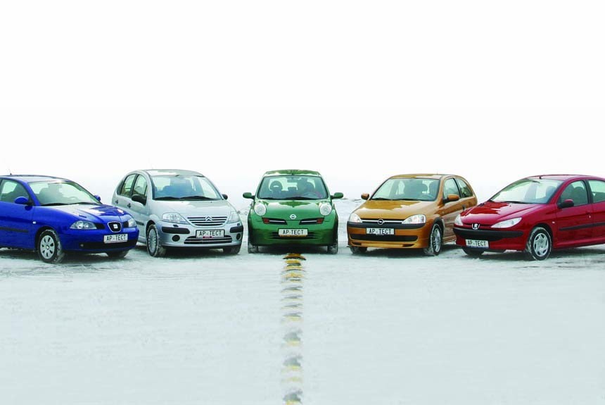Пять цветов радуги: компактные хэтчбеки Peugeot 206, Seat Ibiza, Nissan Micra, Opel Corsa и Citroen C3