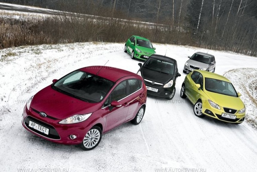 Яблоки на снегу: Opel Corsa, Skoda Fabia, Seat Ibiza, Mazda 2 или Ford Fiesta?