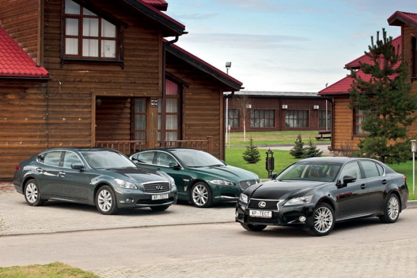 Что лучше — новый Lexus GS 350 AWD, Infiniti M37x или Jaguar XF? Битва концепций!