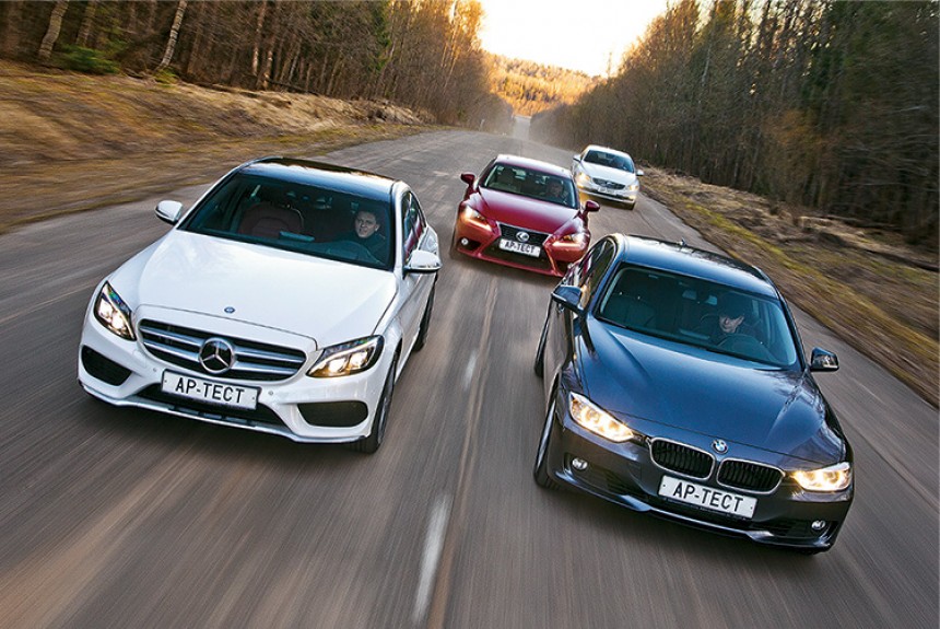 Mercedes C 180, BMW 320i, Lexus IS 250 или Volvo S60 T4 — что лучше?