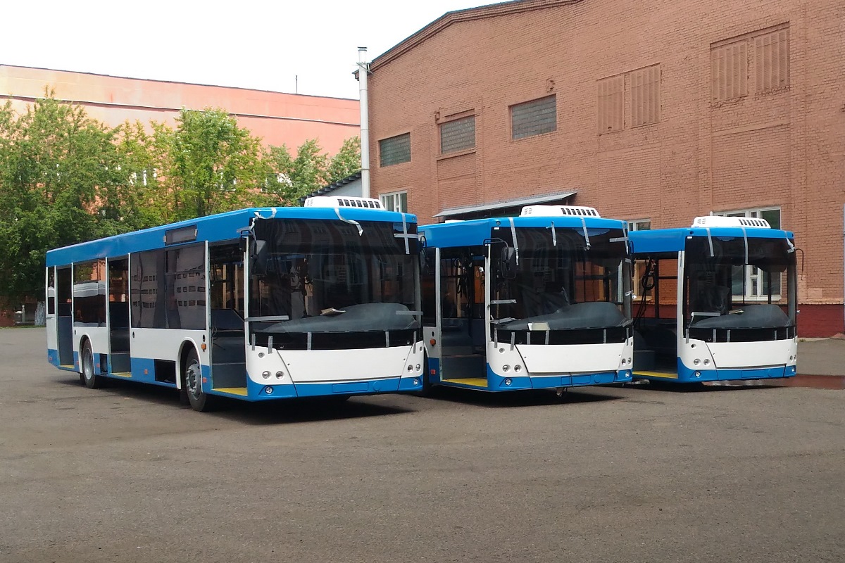 Троллейбусные кузова МАЗ-203Т во времена их сборки непосредственно на МАЗе